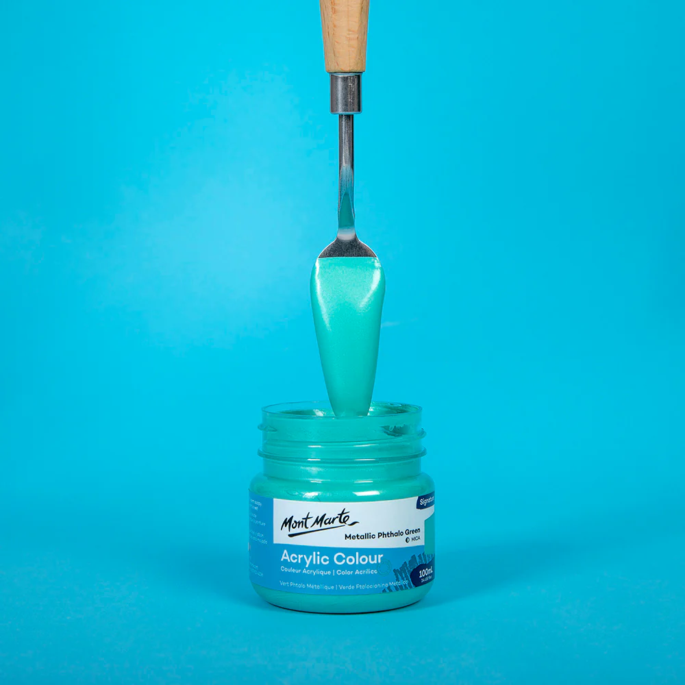 Acrylic Colour Paint Signature 100ml (3.4 US fl.oz) - Metallic Phthalo Green - Image 2