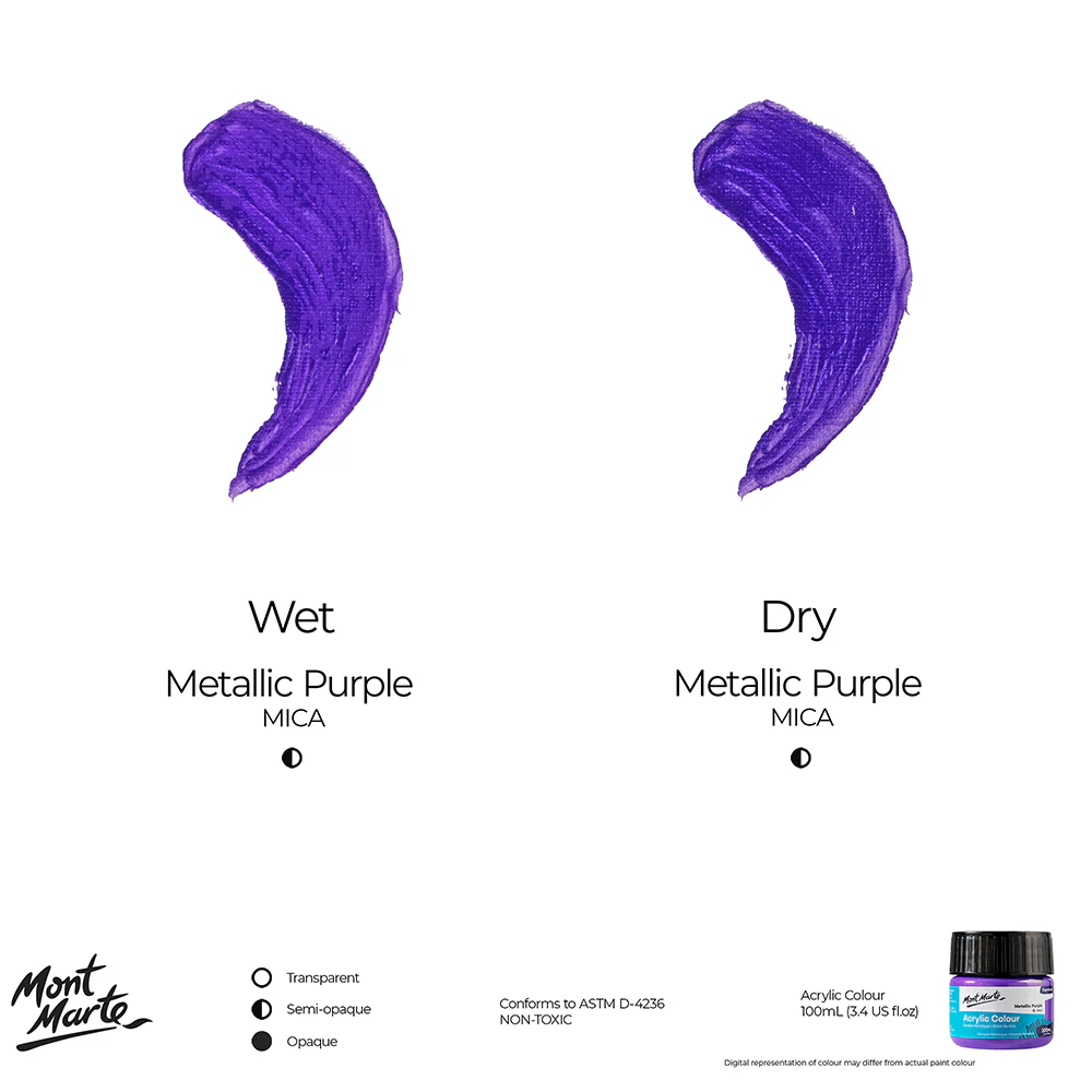 Acrylic Colour Paint Signature 100ml (3.4 US fl.oz) - Metallic Purple - Image 8