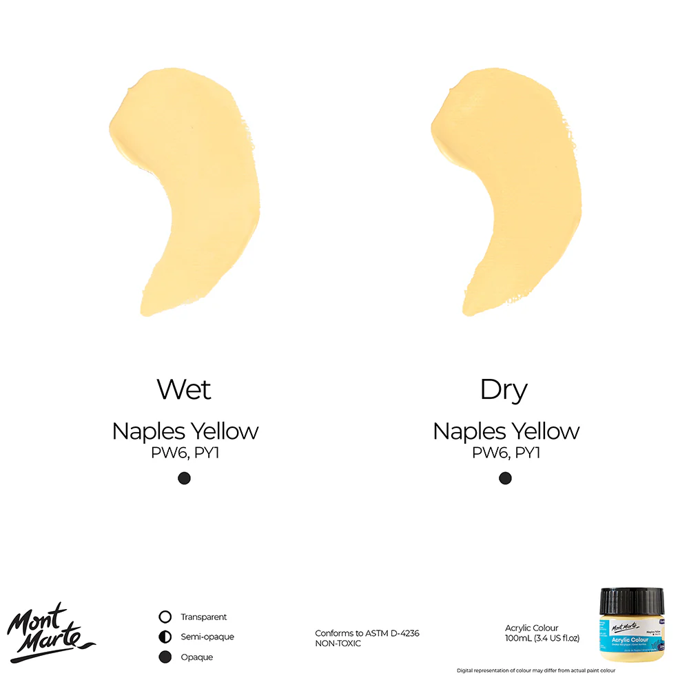 Acrylic Colour Paint Signature 100ml (3.4 US fl.oz) - Naples Yellow - Image 9