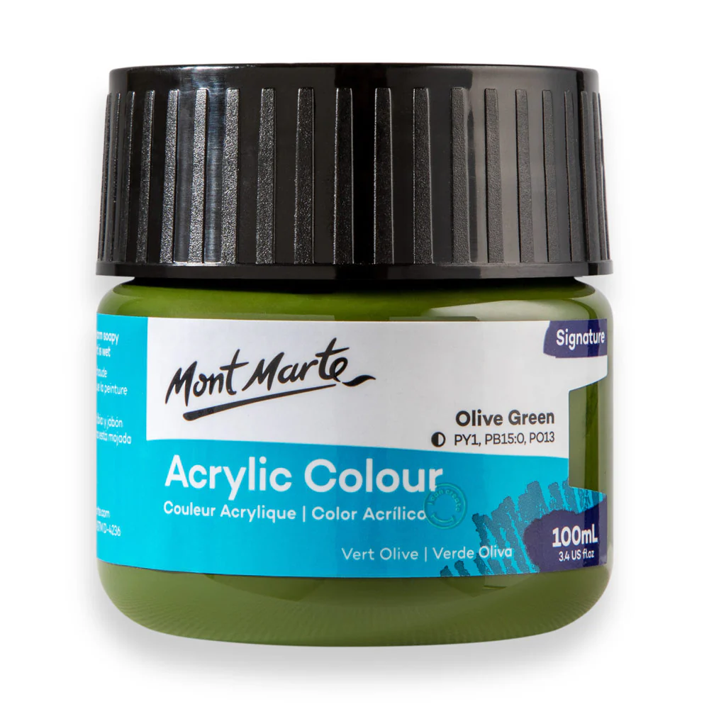 Acrylic Colour Paint Signature 100ml (3.4 US fl.oz) - Olive Green