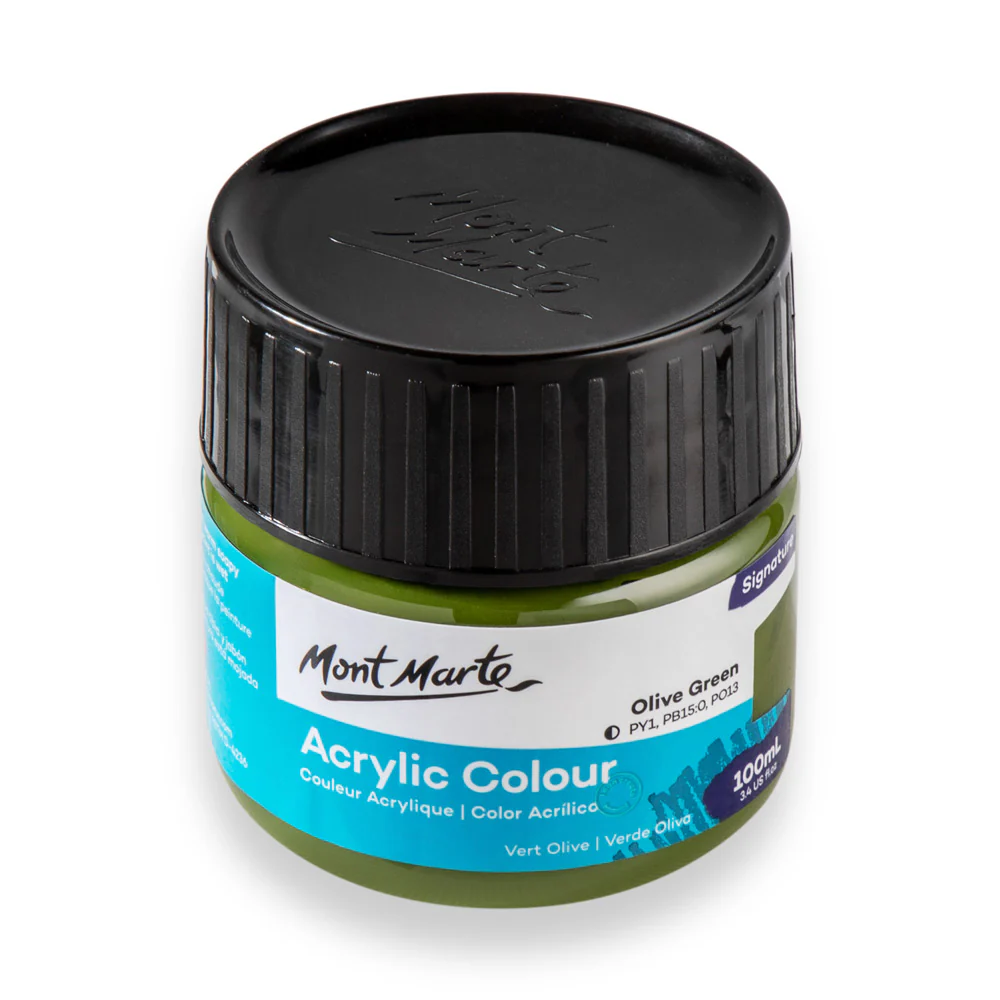 Acrylic Colour Paint Signature 100ml (3.4 US fl.oz) - Olive Green - Image 3