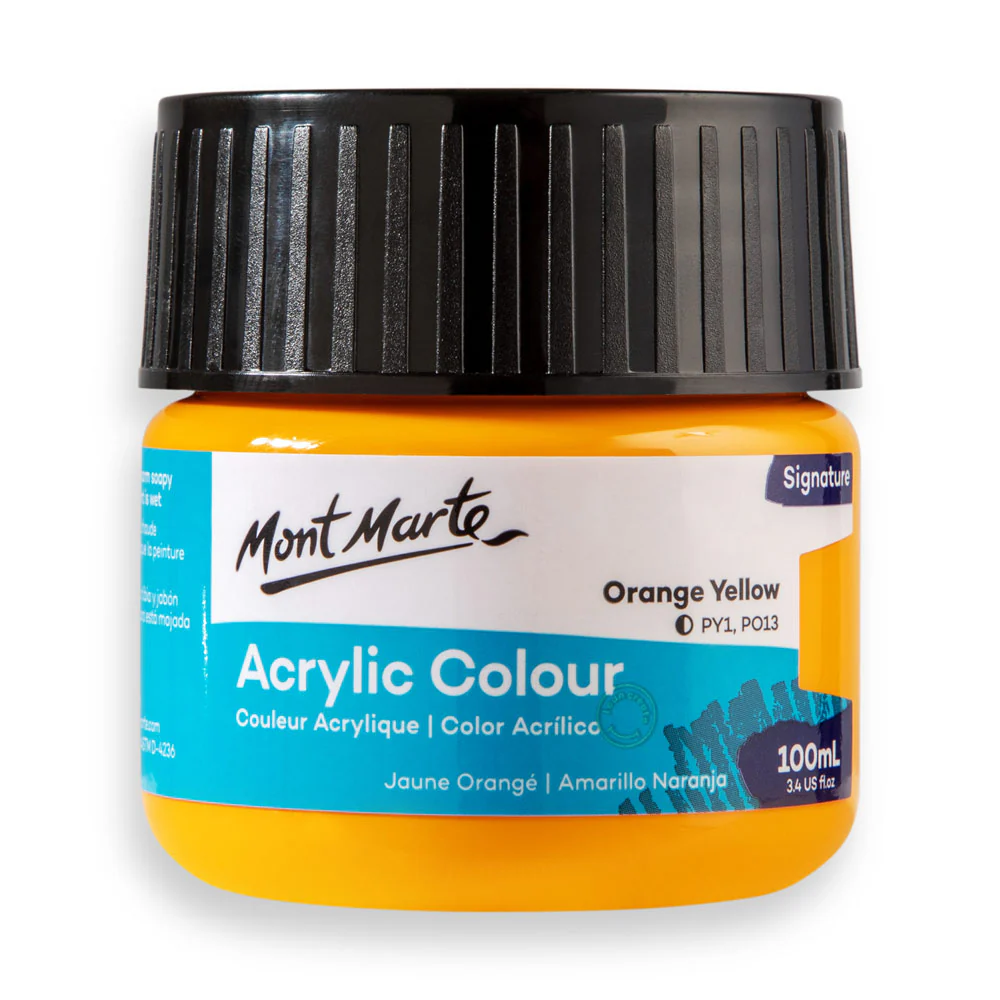 Acrylic Colour Paint Signature 100ml (3.4 US fl.oz) - Orange Yellow