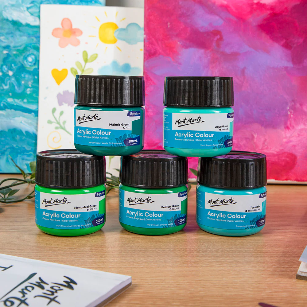 Acrylic Colour Paint Signature 100ml (3.4 US fl.oz) - Phthalo Green - Image 7