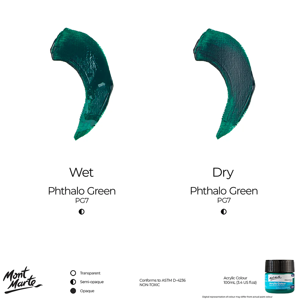 Acrylic Colour Paint Signature 100ml (3.4 US fl.oz) - Phthalo Green - Image 9