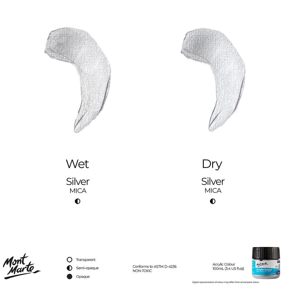 Acrylic Colour Paint Signature 100ml (3.4 US fl.oz) - Silver - Image 8