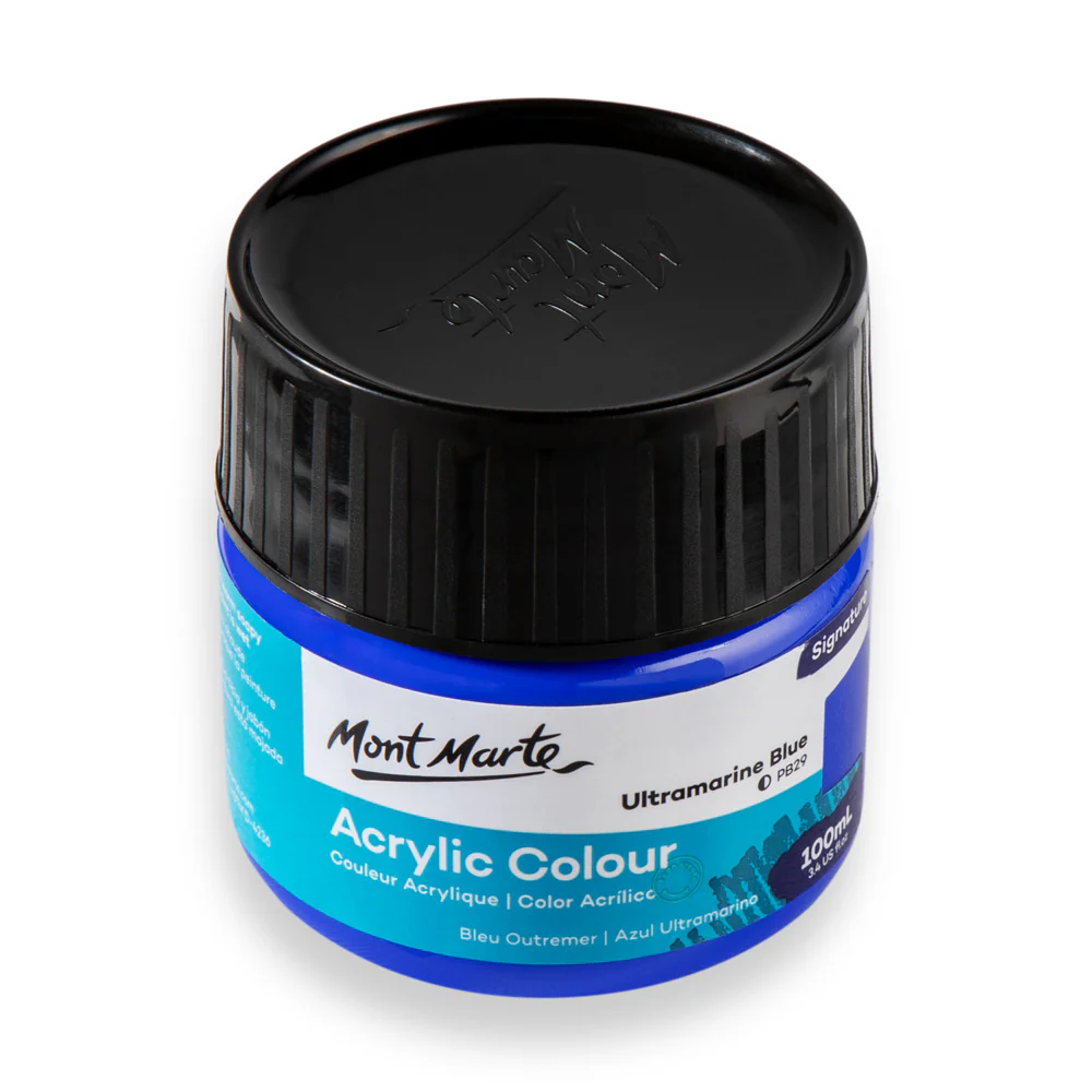 Acrylic Colour Paint Signature 100ml (3.4 US fl.oz) Tub - Ultramarine Blue - Image 3