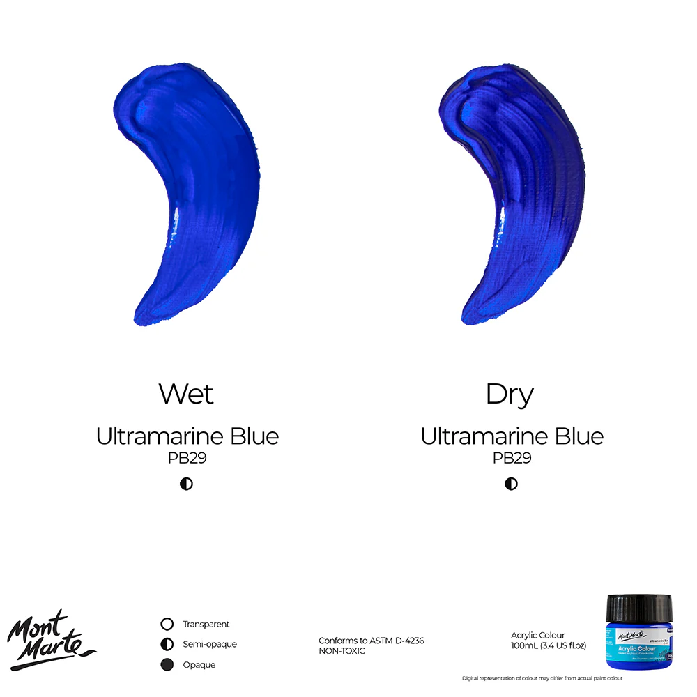 Acrylic Colour Paint Signature 100ml (3.4 US fl.oz) Tub - Ultramarine Blue - Image 9