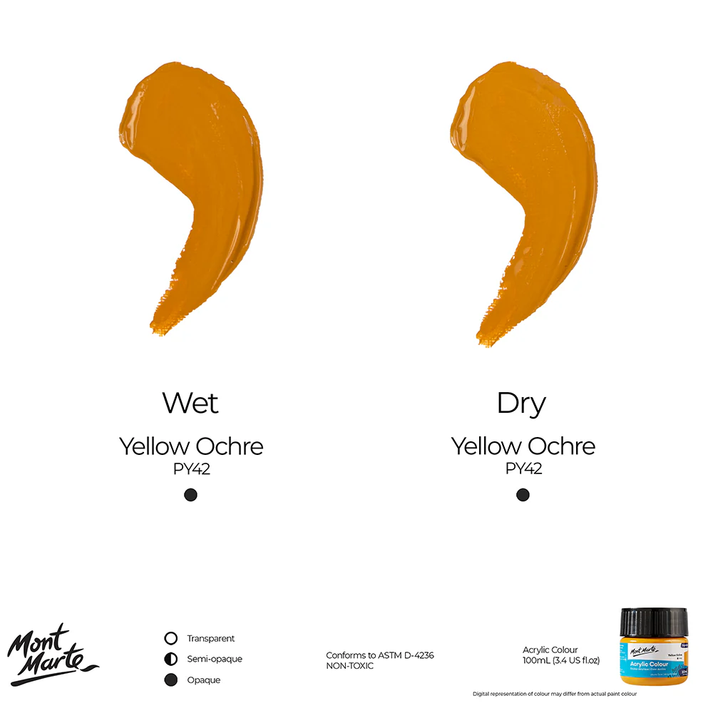 Acrylic Colour Paint Signature 100ml (3.4 US fl.oz) - Yellow Ochre - Image 9