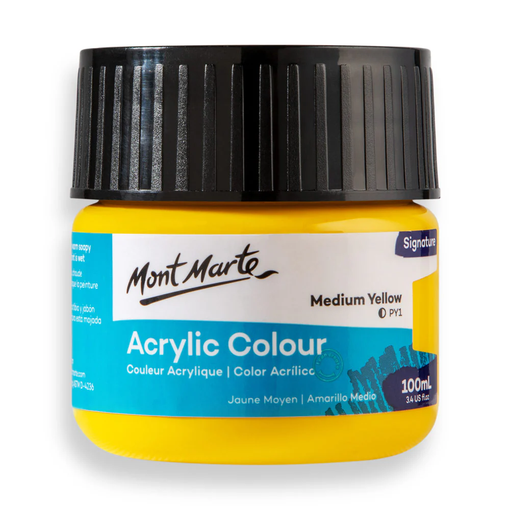 Acrylic Colour Paint Signature 100ml (3.4 US fl.oz) - Medium Yellow