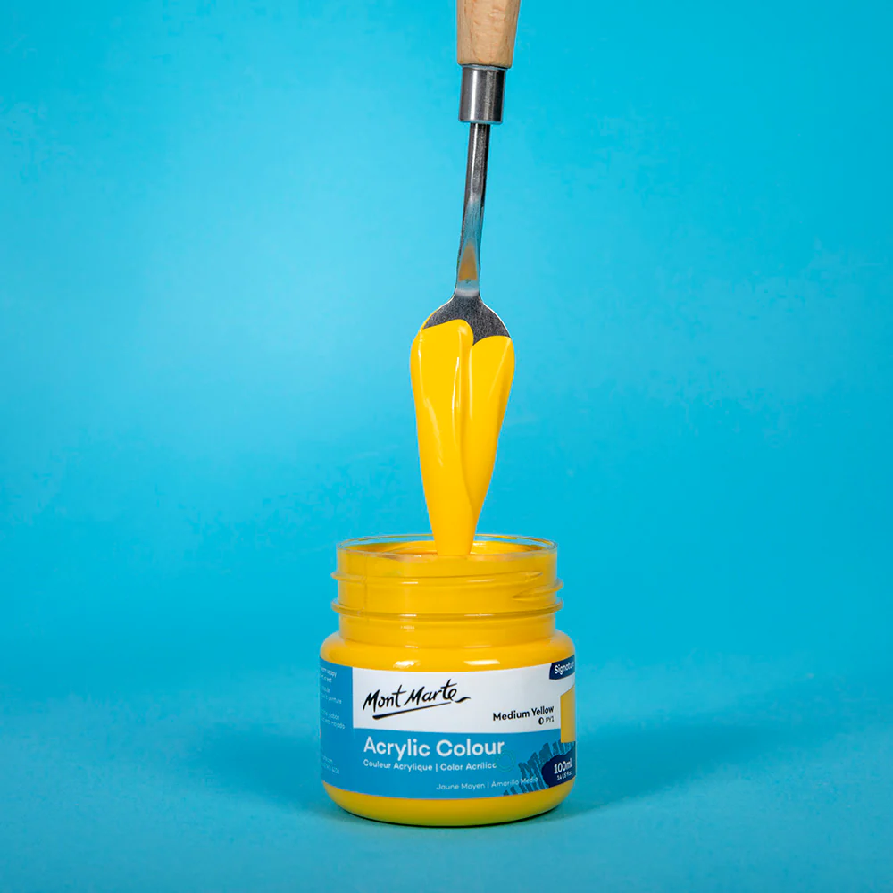 Acrylic Colour Paint Signature 100ml (3.4 US fl.oz) - Medium Yellow - Image 2