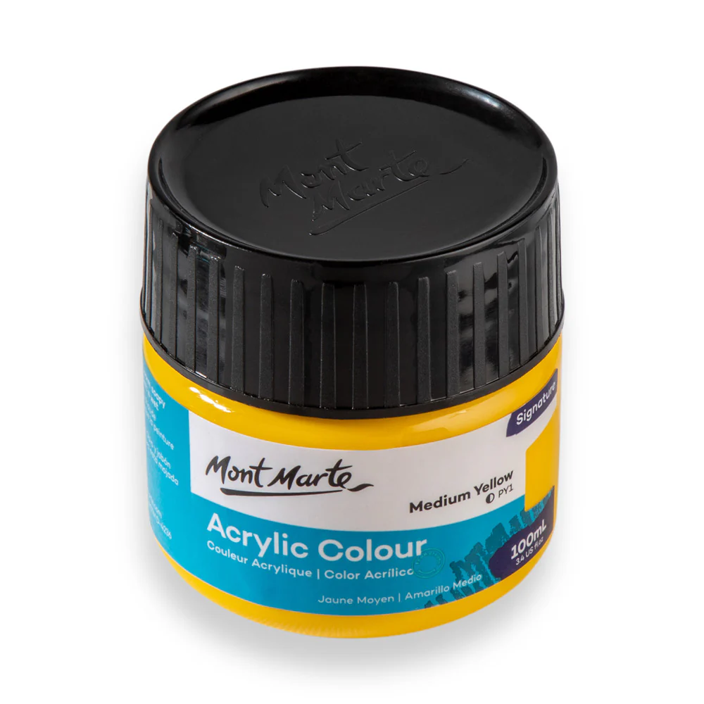 Acrylic Colour Paint Signature 100ml (3.4 US fl.oz) - Medium Yellow - Image 3