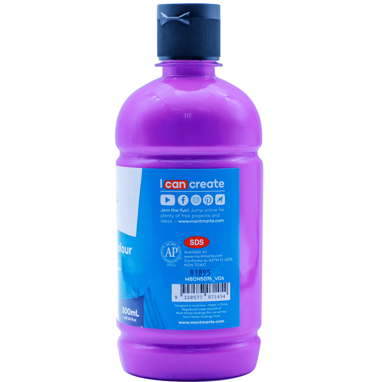 Acrylic Colour Signature 500ml (16.9 US fl.oz) - Fluoro Purple - Image 3