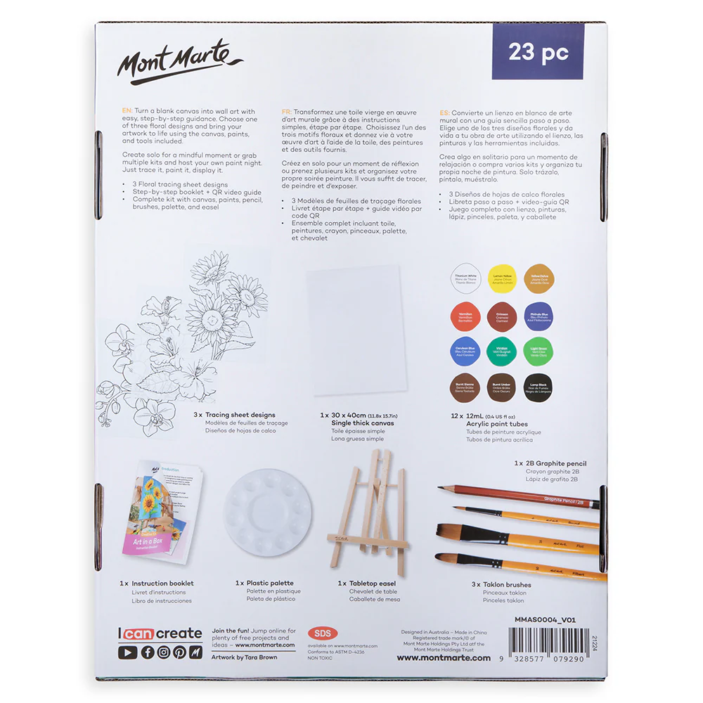 Art in a Box Creative Kit Signature 23pc - Floral - Image 3
