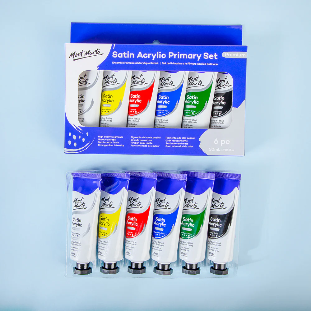 Satin Acrylic Primary Paint Set 6pc x 50ml (1.7 US fl.oz) - Image 11