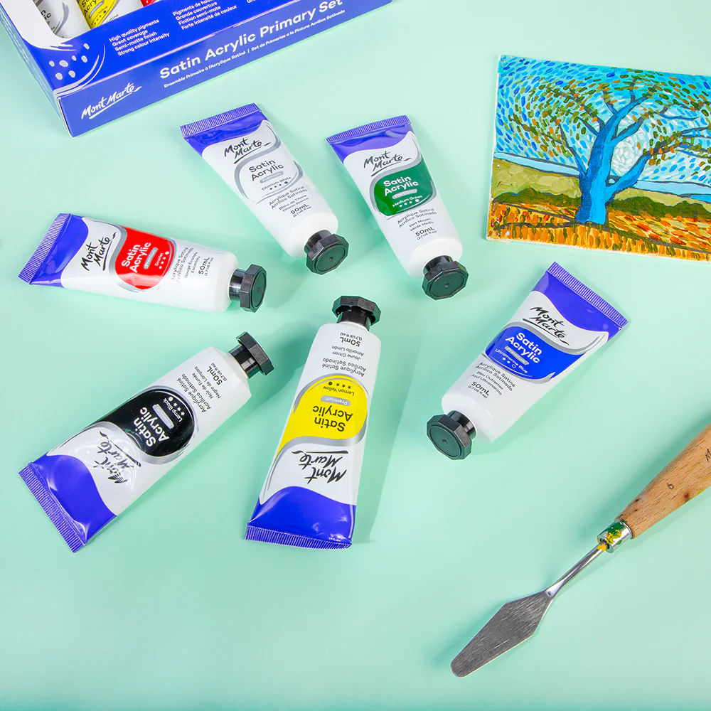Satin Acrylic Primary Paint Set 6pc x 50ml (1.7 US fl.oz) - Image 9