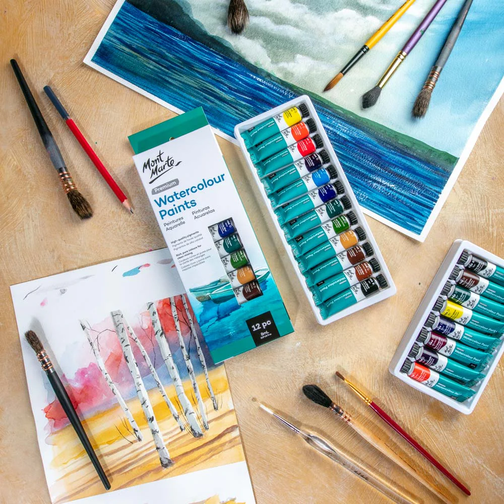 Watercolour Paints Premium 12pc x 8ml - Image 7