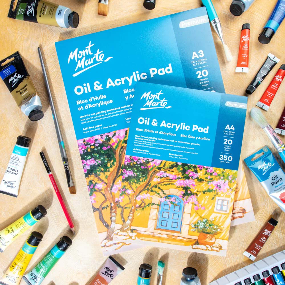 Oil & Acrylic Pad Premium A4 20 Sheets 350gsm - Image 9