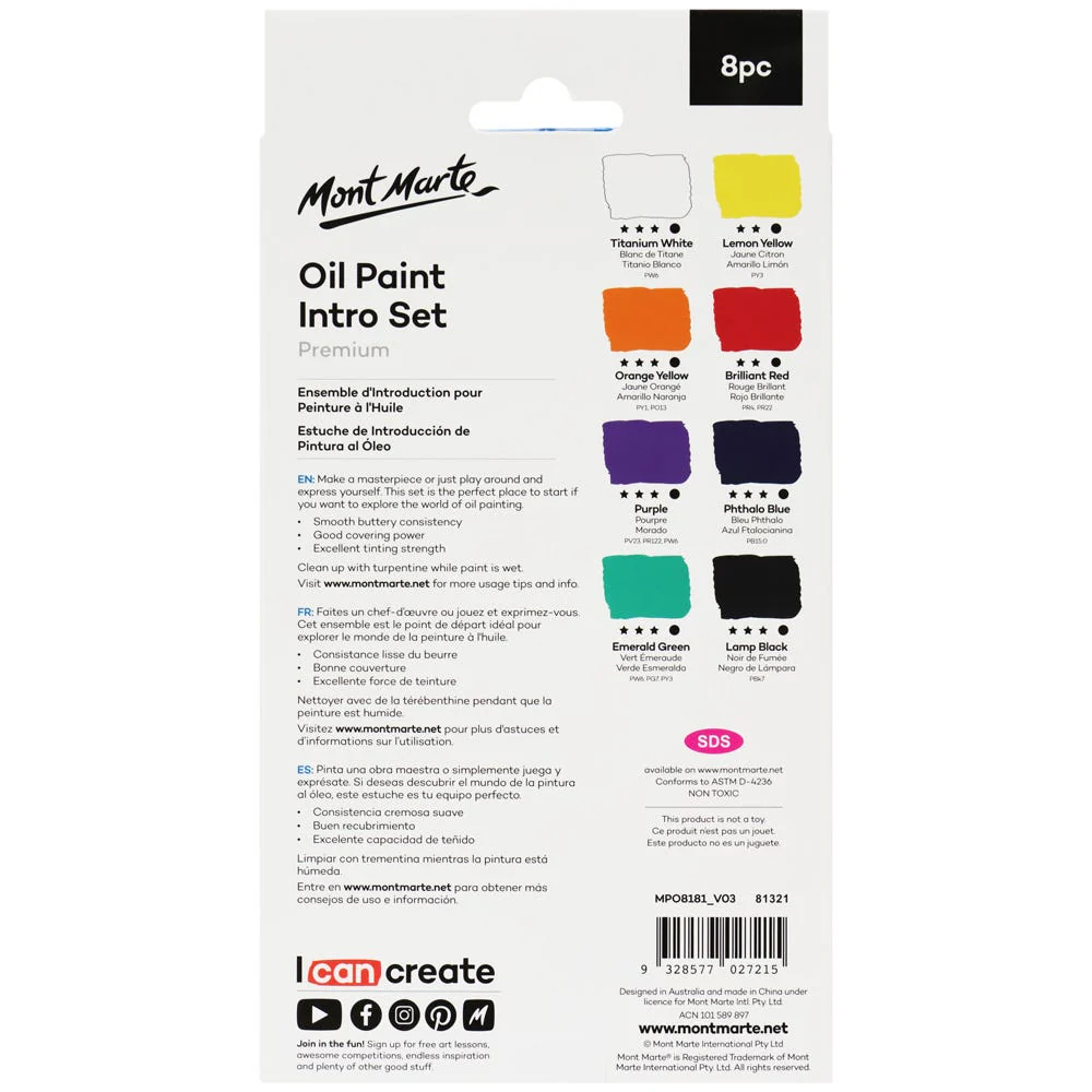 Oil Paint Intro Set Premium 8pc x 18ml (0.6oz) - Image 2