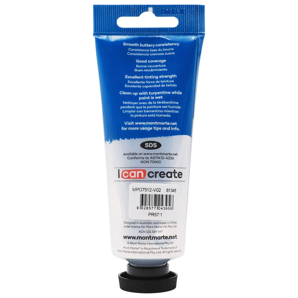 Oil Paint Premium 75ml (2.5 US fl.oz) Tube - Crimson - Image 2