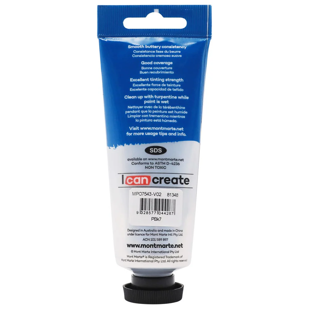 Oil Paint Premium 75ml (2.5 US fl.oz) Tube - Lamp Black - Image 2