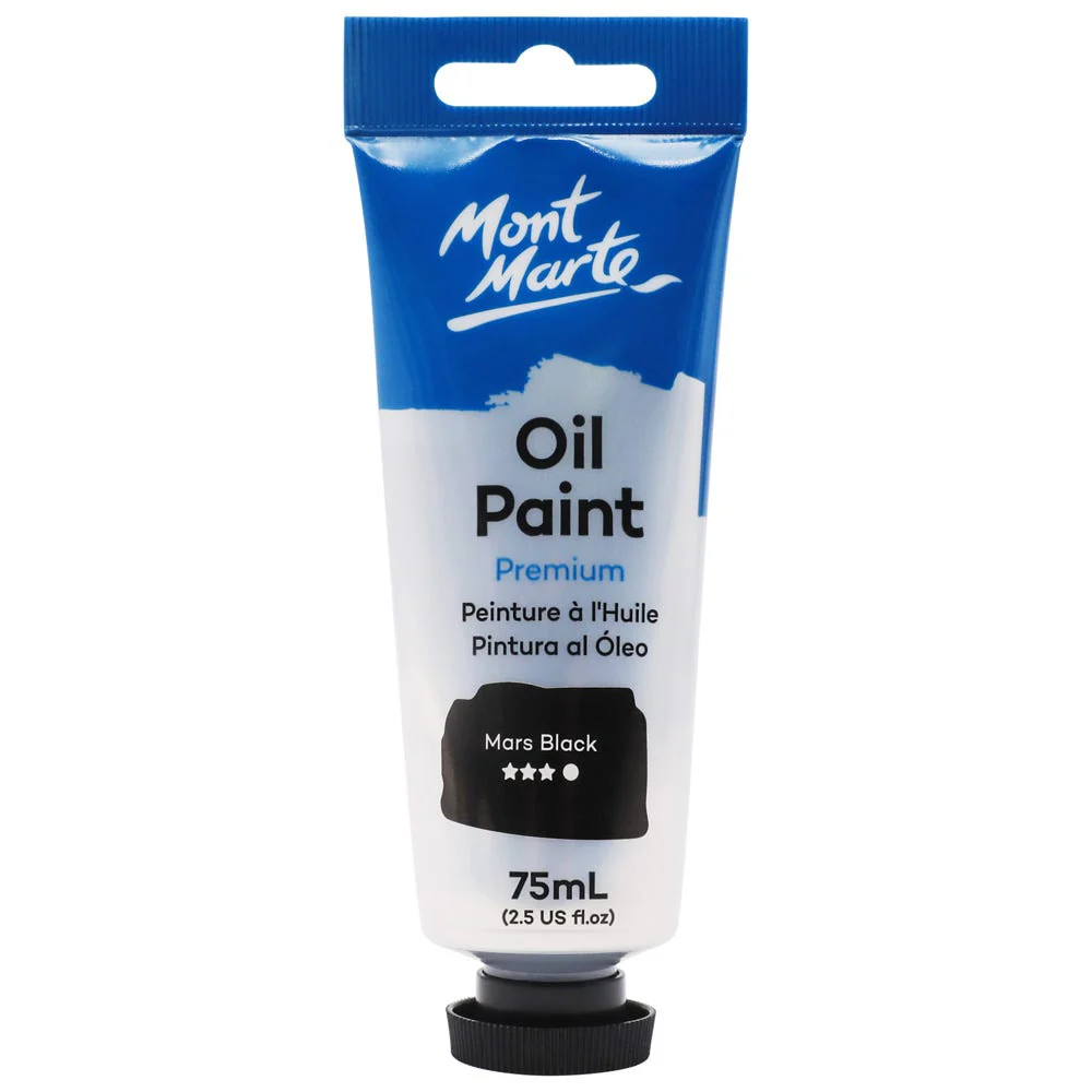 Oil Paint Premium 75ml (2.5 US fl.oz) Tube - Mars Black