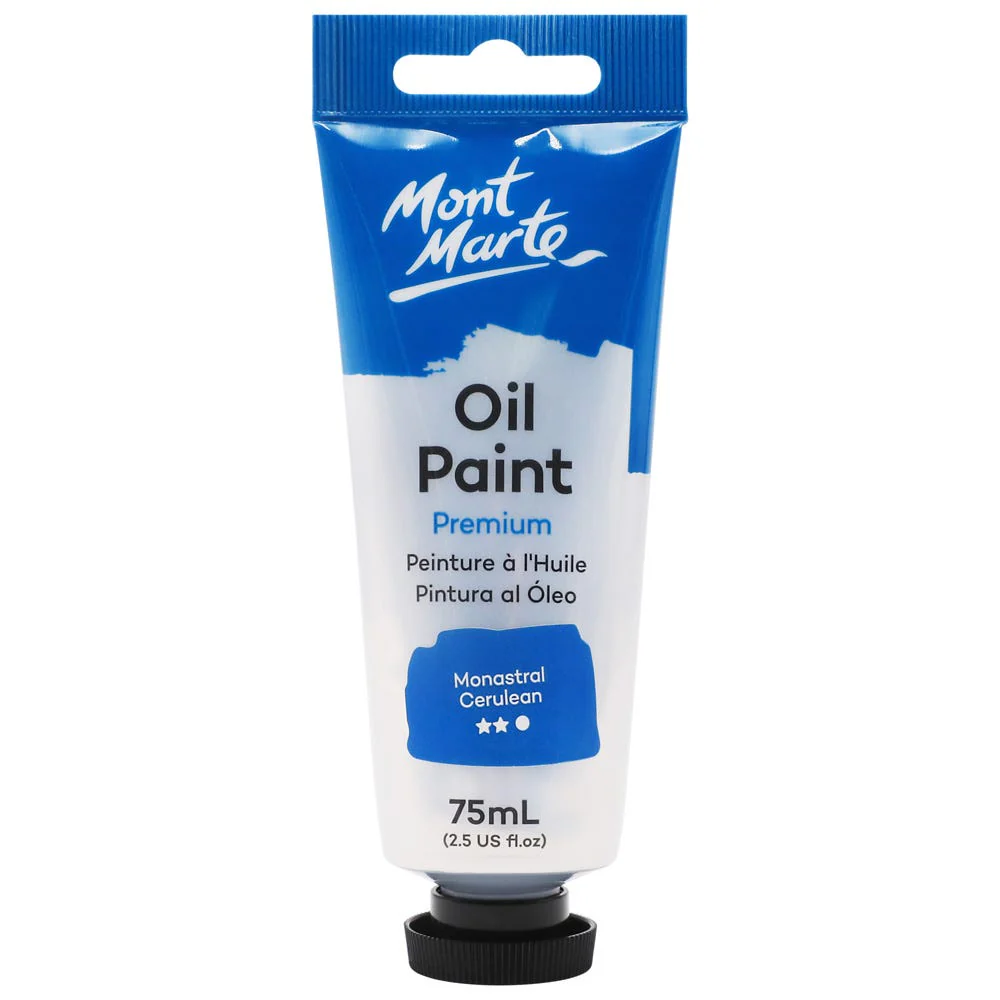 Oil Paint Premium 75ml (2.5 US fl.oz) Tube - Monastral Cerulean