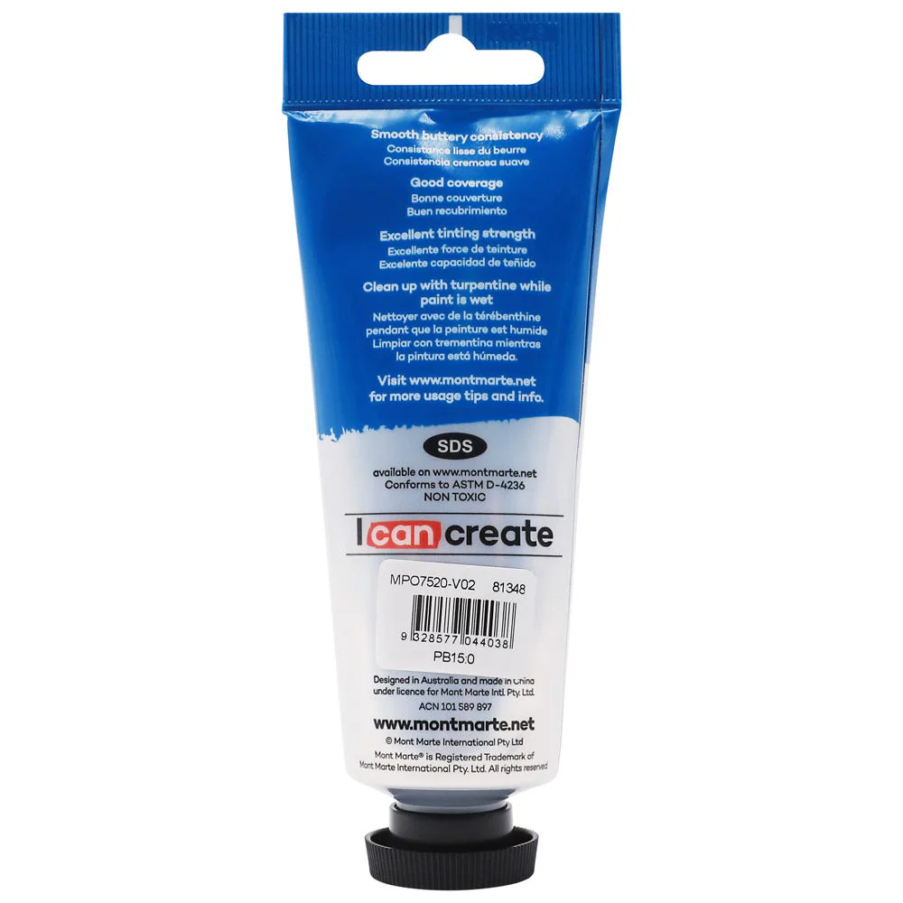 Oil Paint Premium 75ml (2.5 US fl.oz) Tube - Phthalo Blue - Image 2