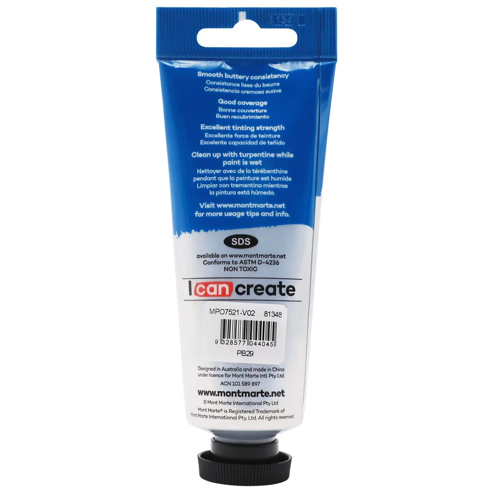 Oil Paint Premium 75ml (2.5 US fl.oz) Tube - Ultramarine Blue - Image 2