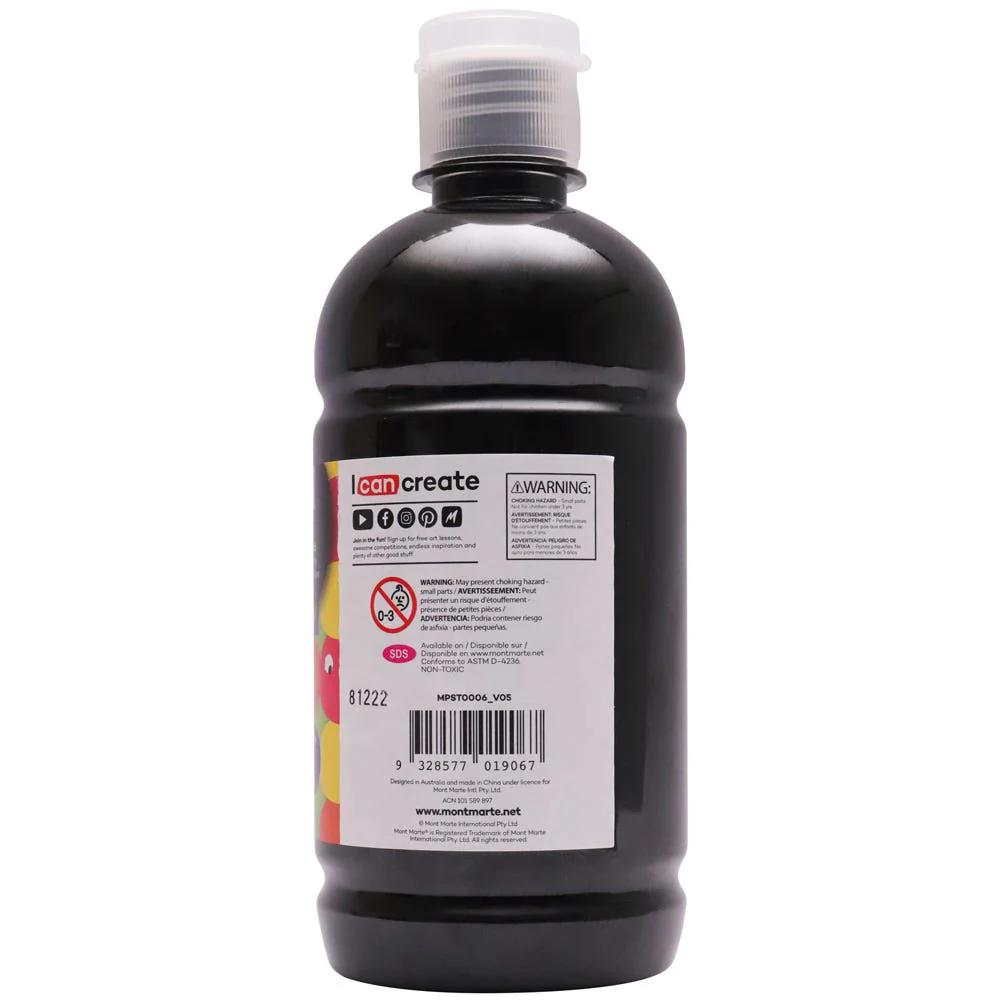 Poster Paint 500ml (16.91 US fl.oz) - Lamp Black - Image 2