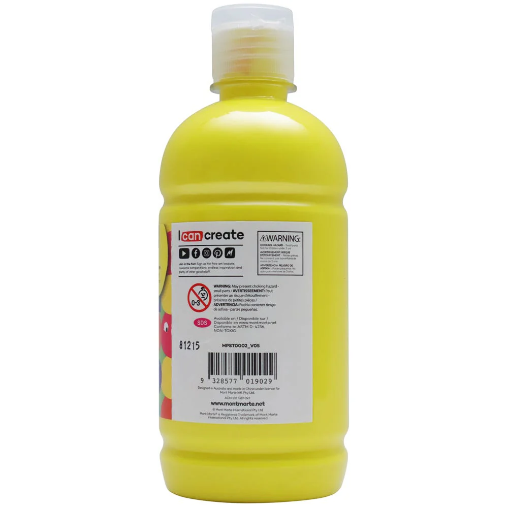 Poster Paint 500ml (16.91 US fl.oz) - Lemon Yellow - Image 2