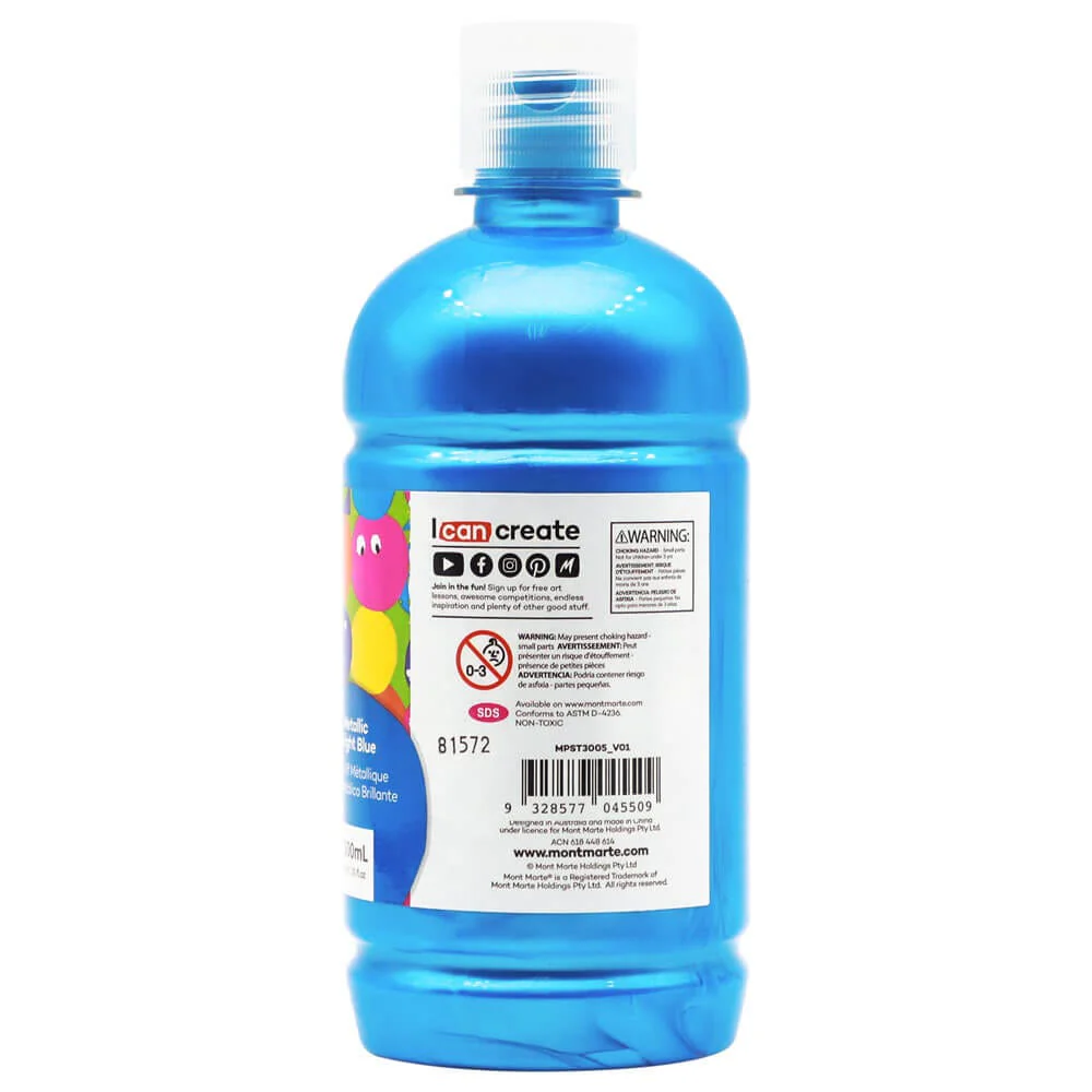 Poster Paint 500ml (16.91 US fl.oz) - Metallic Bright Blue - Image 2