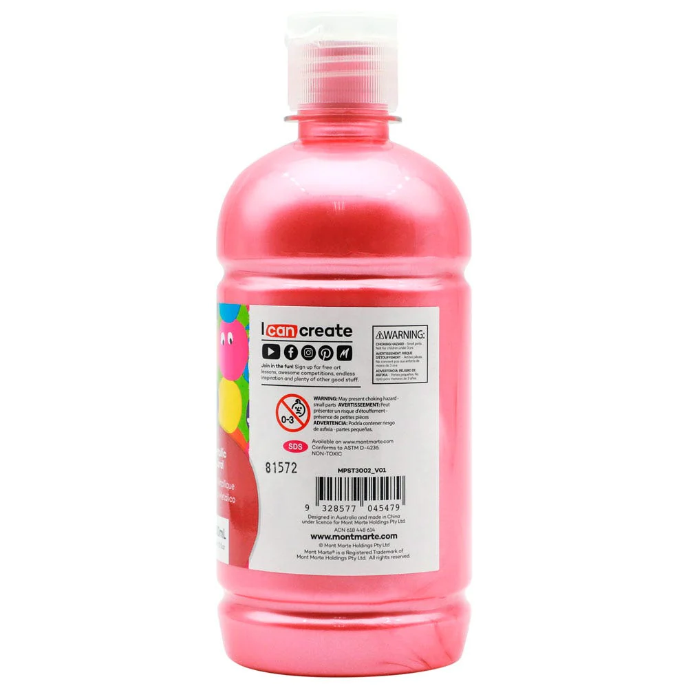Poster Paint 500ml (16.91 US fl.oz) - Metallic Coral - Image 2