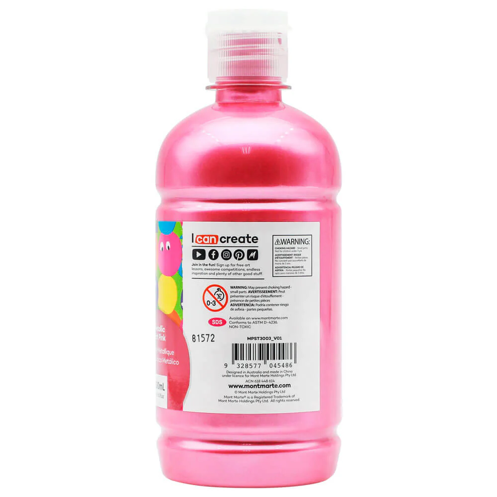 Poster Paint 500ml (16.91 US fl.oz) - Metallic Hot Pink - Image 2