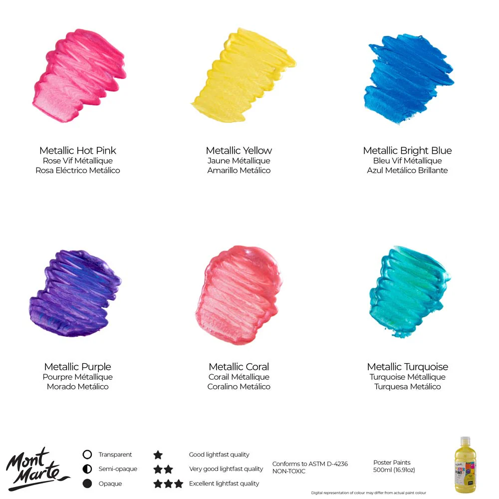 Poster Paint 500ml (16.91 US fl.oz) - Metallic Yellow - Image 10