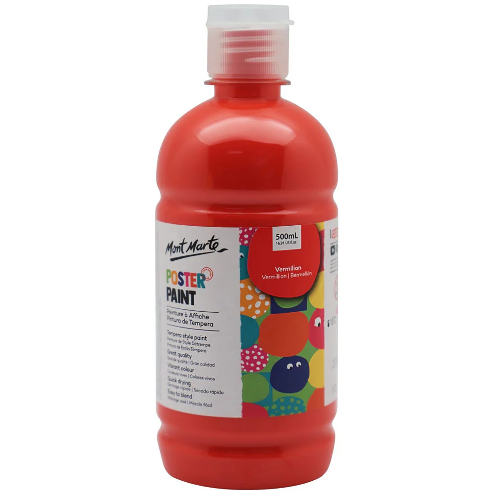 Poster Paint 500ml (16.91 US fl.oz) - Vermilion