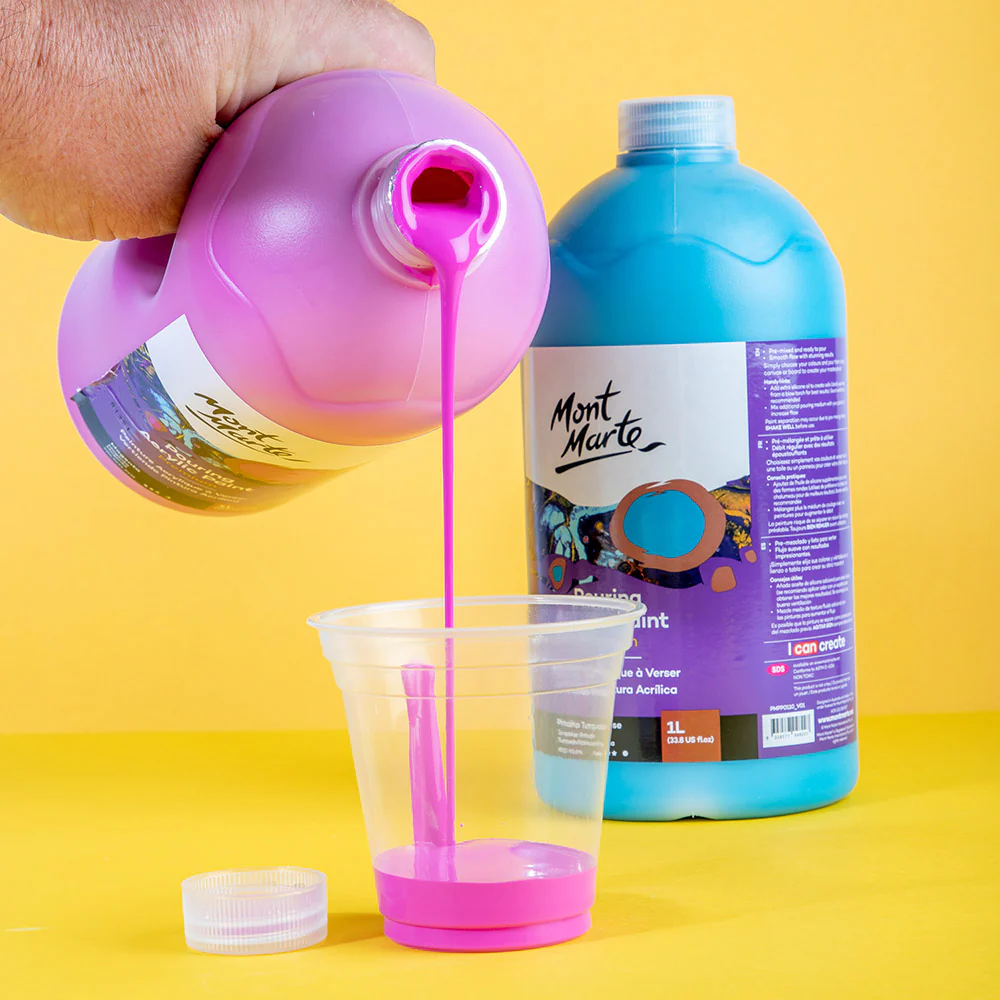 Pouring Acrylic Paint Premium 1L (33.8 US fl.oz) Bottle - Magenta - Image 5