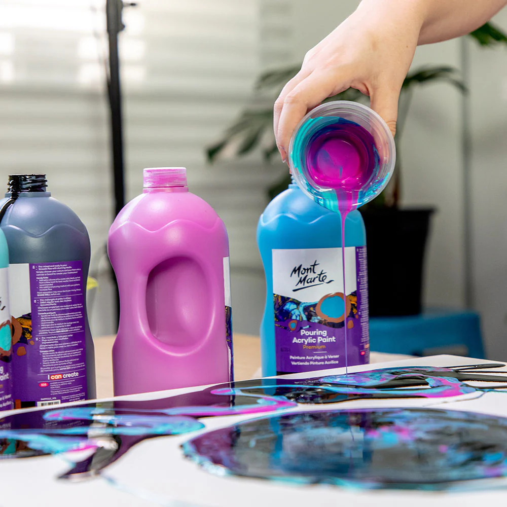 Pouring Acrylic Paint Premium 1L (33.8 US fl.oz) Bottle - Magenta - Image 6