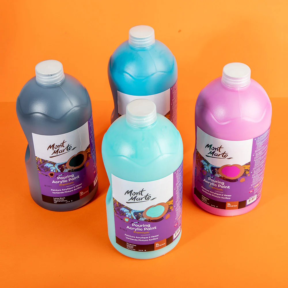 Pouring Acrylic Paint Premium 1L (33.8 US fl.oz) Bottle - Phthalo Turquoise - Image 5