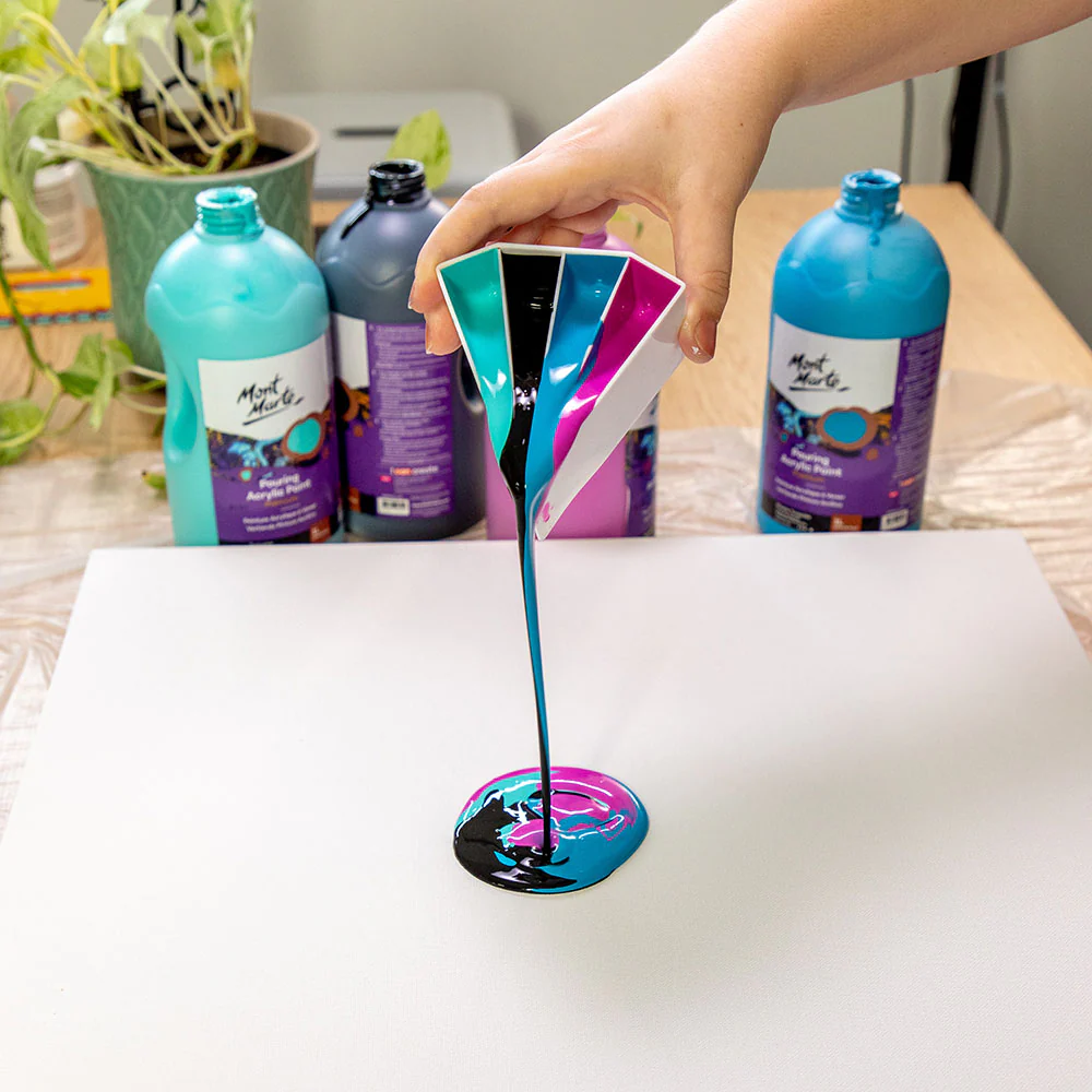 Pouring Acrylic Paint Premium 1L (33.8 US fl.oz) Bottle - Phthalo Turquoise - Image 6