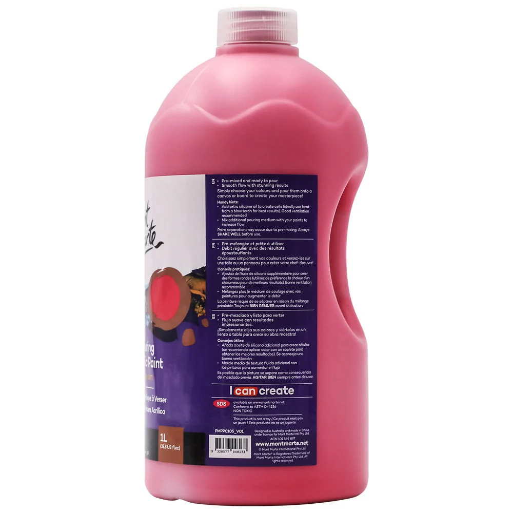 Pouring Acrylic Paint Premium 1L (33.8 US fl.oz) Bottle - Shiraz - Image 2