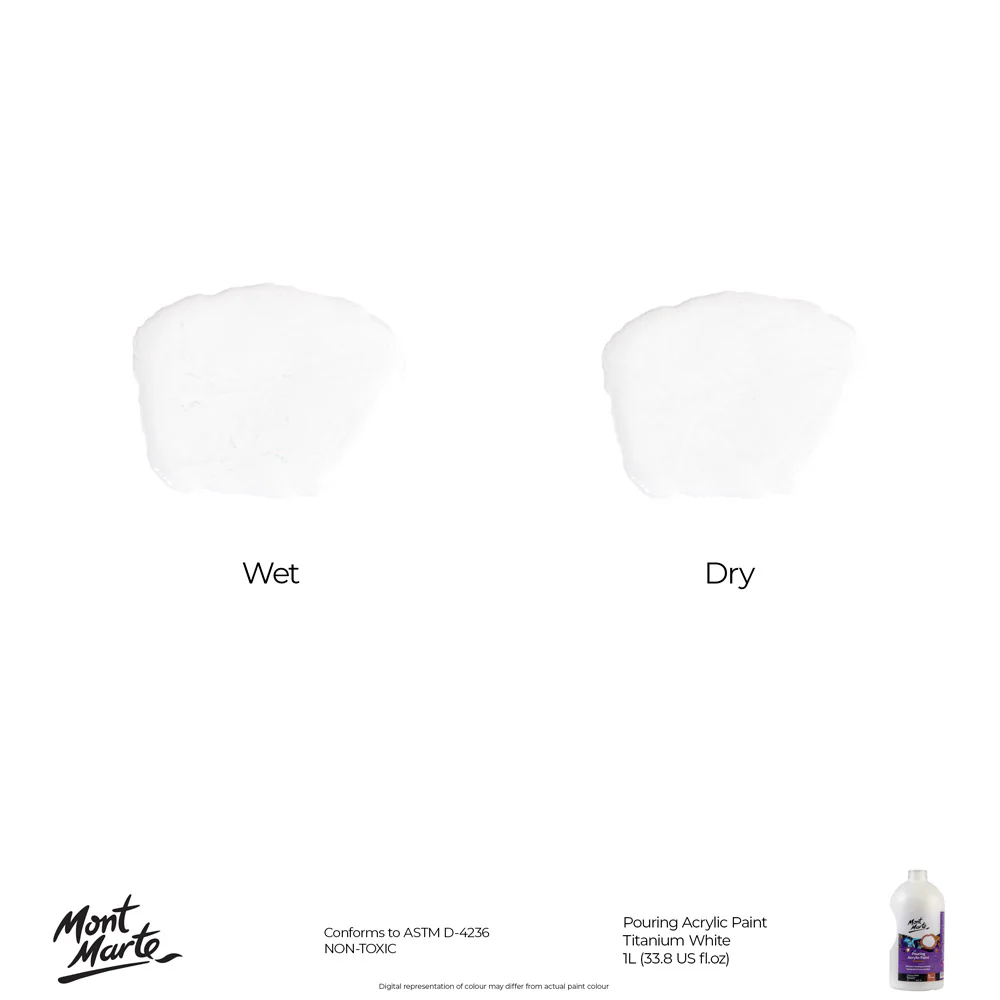 Pouring Acrylic Paint Premium 1L (33.8 US fl.oz) Bottle - Titanium White - Image 10