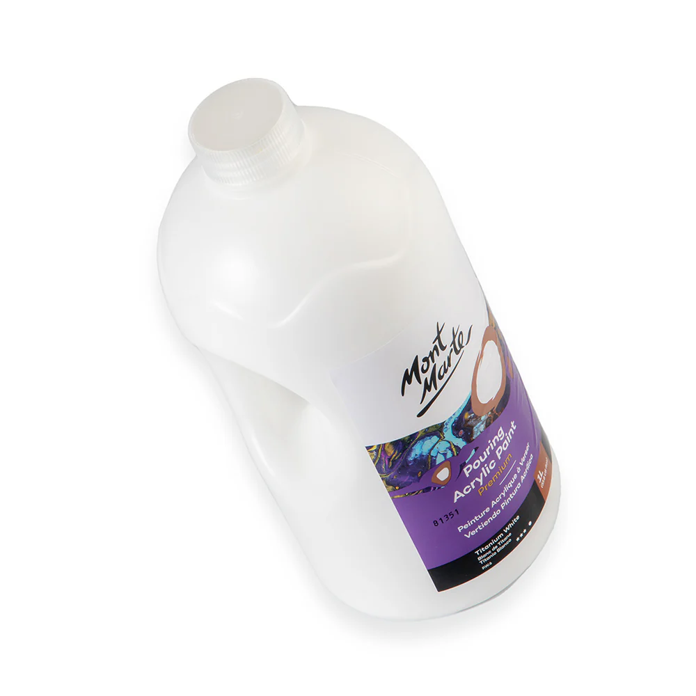 Pouring Acrylic Paint Premium 1L (33.8 US fl.oz) Bottle - Titanium White - Image 2