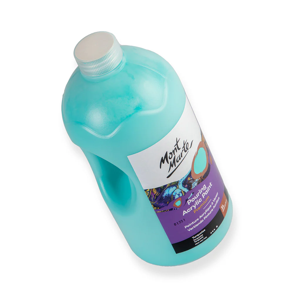 Pouring Acrylic Paint Premium 1L (33.8 US fl.oz) Bottle - Turquoise - Image 2