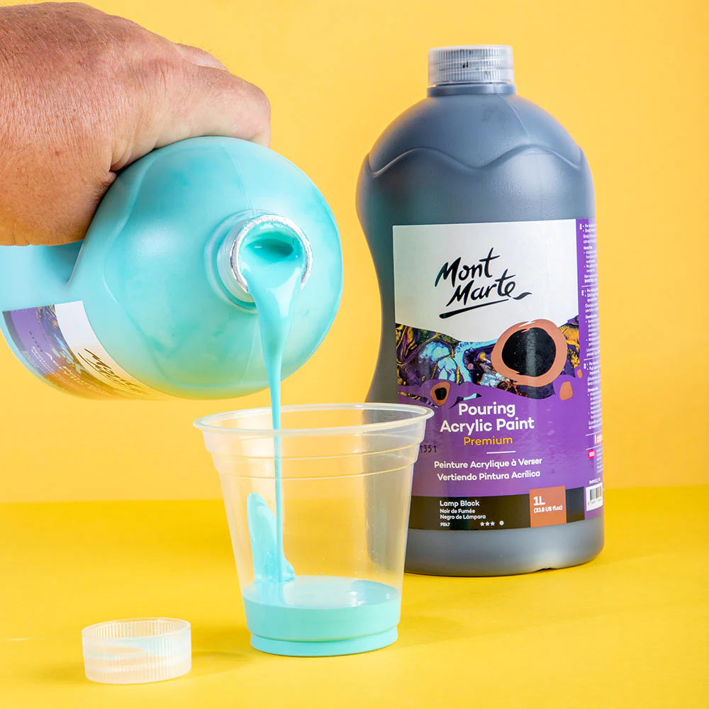 Pouring Acrylic Paint Premium 1L (33.8 US fl.oz) Bottle - Turquoise - Image 5
