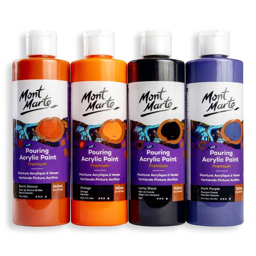 Pouring Acrylic Paint Premium 240ml (8.12 US fl.oz) - Burnt Sienna - Image 4