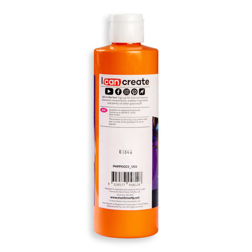 Pouring Acrylic Paint Premium 240ml (8.12 US fl.oz) - Orange - Image 3