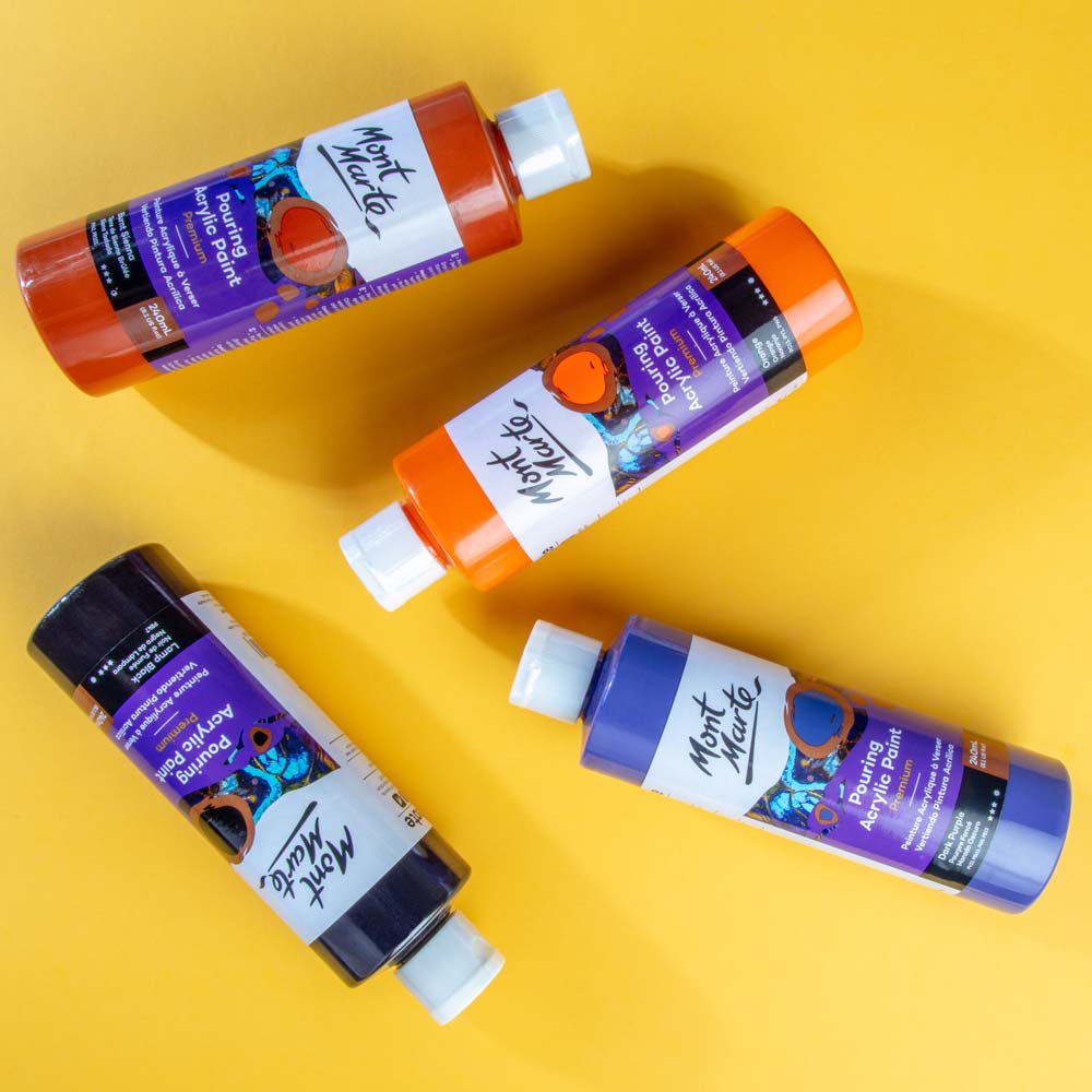 Pouring Acrylic Paint Premium 240ml (8.12 US fl.oz) - Orange - Image 4
