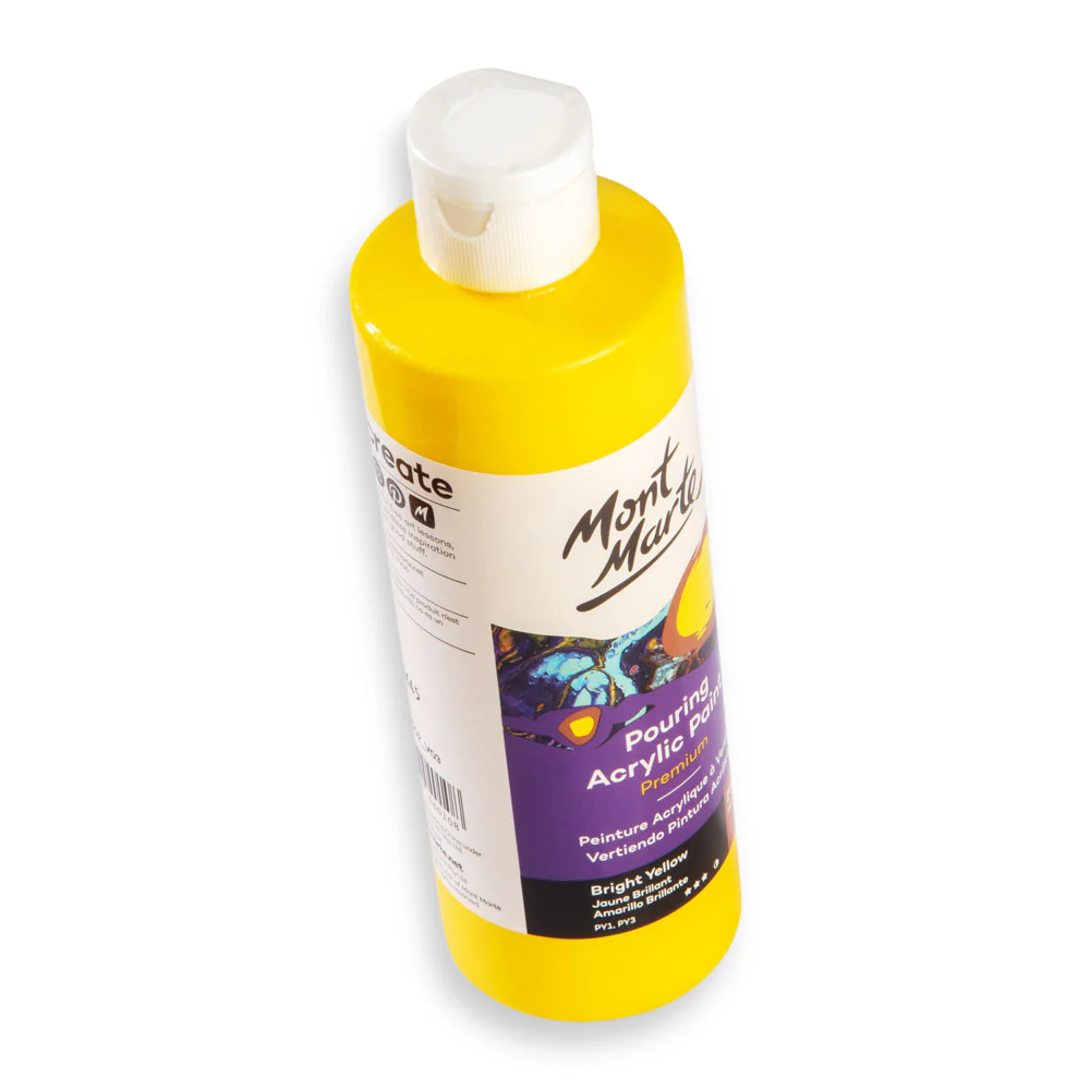 Pouring Acrylic Paint Premium 240ml (8.12 US fl.oz) - Bright Yellow - Image 2
