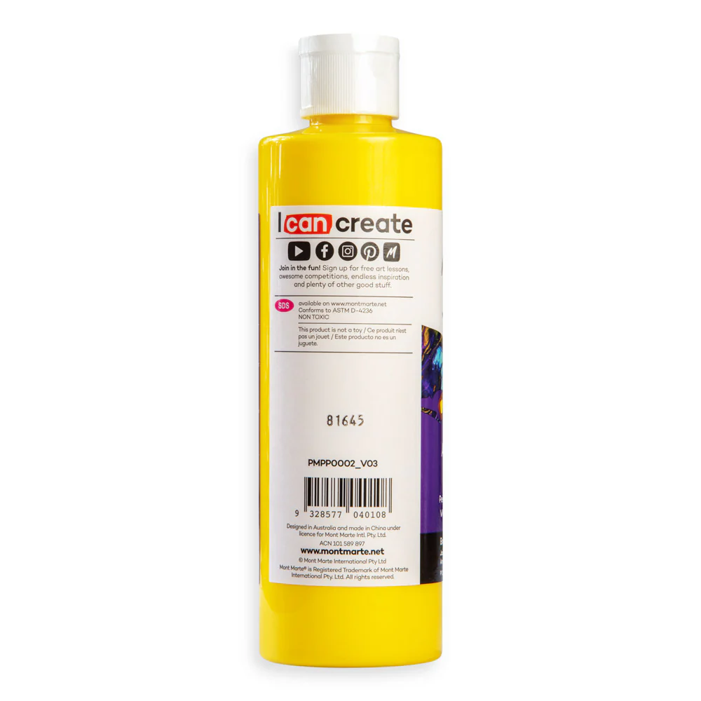 Pouring Acrylic Paint Premium 240ml (8.12 US fl.oz) - Bright Yellow - Image 3