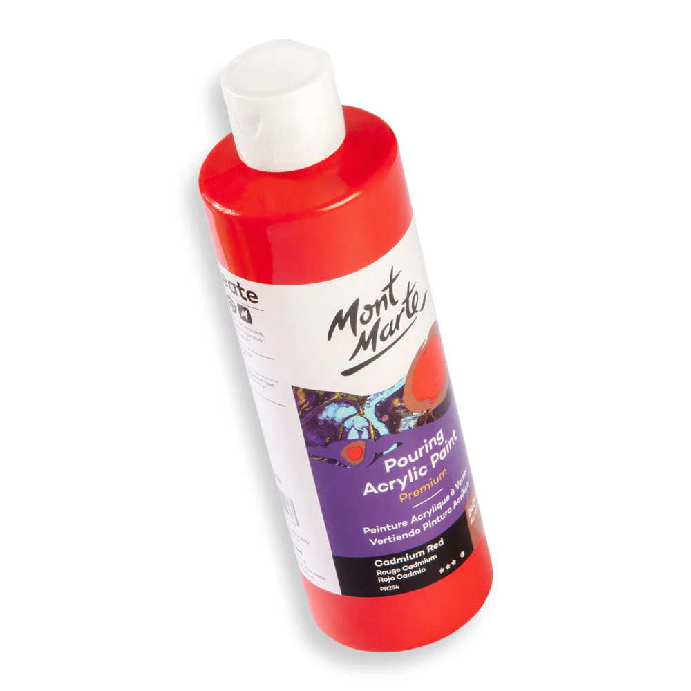 Pouring Acrylic Paint Premium 240ml (8.12 US fl.oz) - Cadmium Red - Image 2